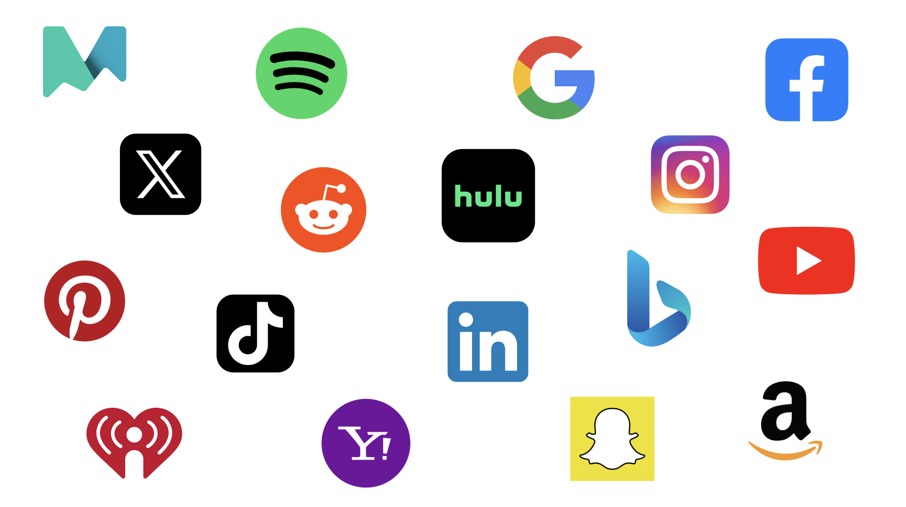 Collection of platform logos including Google, Meta, Amazon, TikTok, LinkedIn, Snapchat, and many more advertising platforms